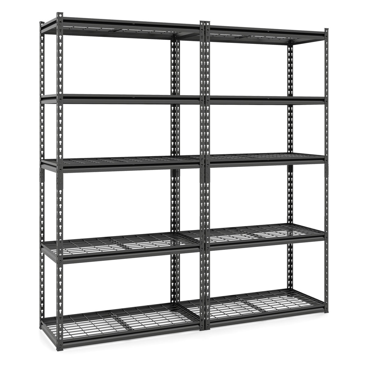 5-Tier Heavy-Duty Metal Shelving Unit with Adjustable Wire Rack Set of 1/2/3/4
