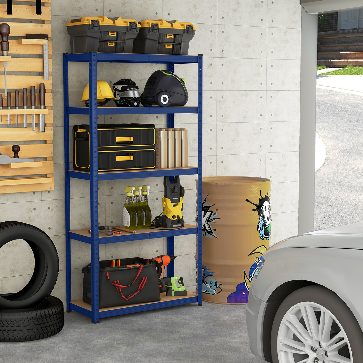 5-Tier Heavy Duty Metal Shelving Unit with 2000 LBS Total Load Capacity