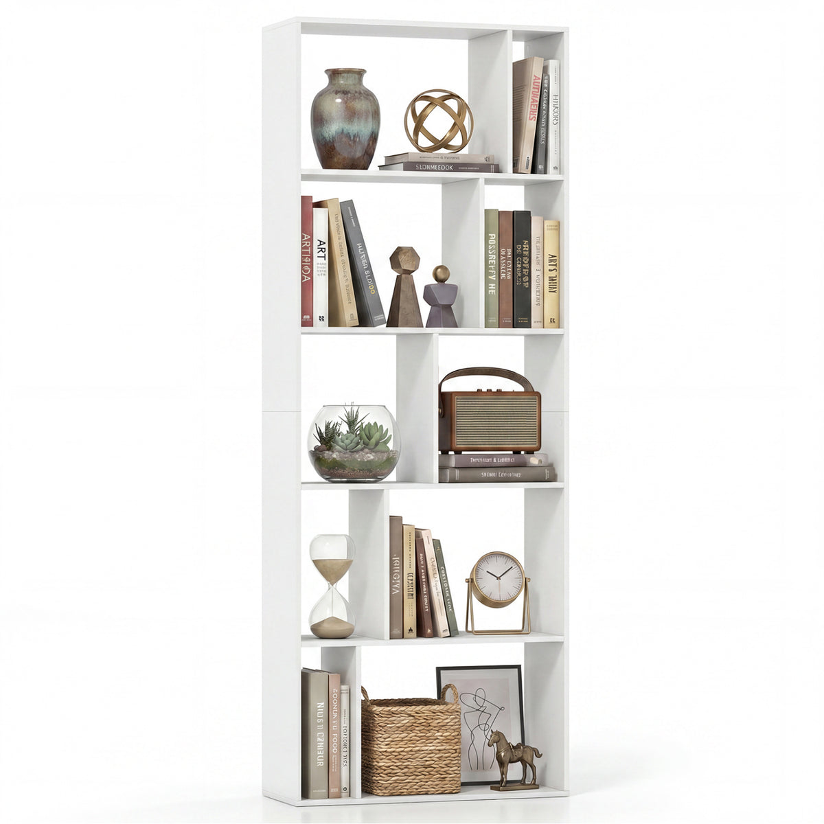 5-Tier Modern Bookshelf with Open Back and 2 Anti-Tipping Kits