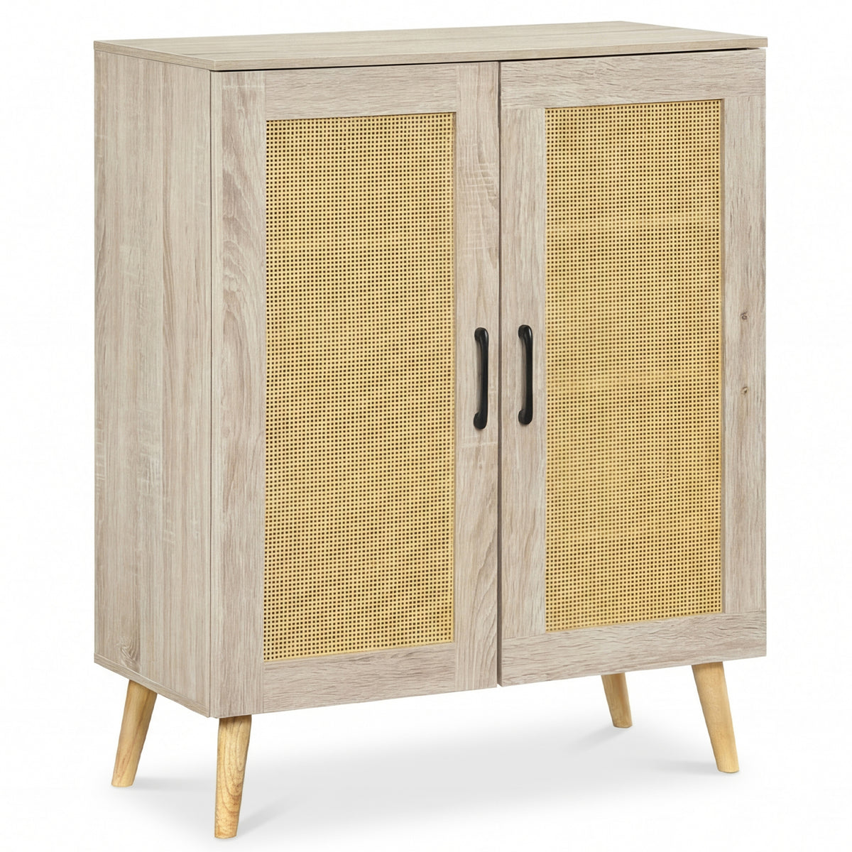 5-Tier Rattan Shoe Cabinet with 3 Removable Shelves