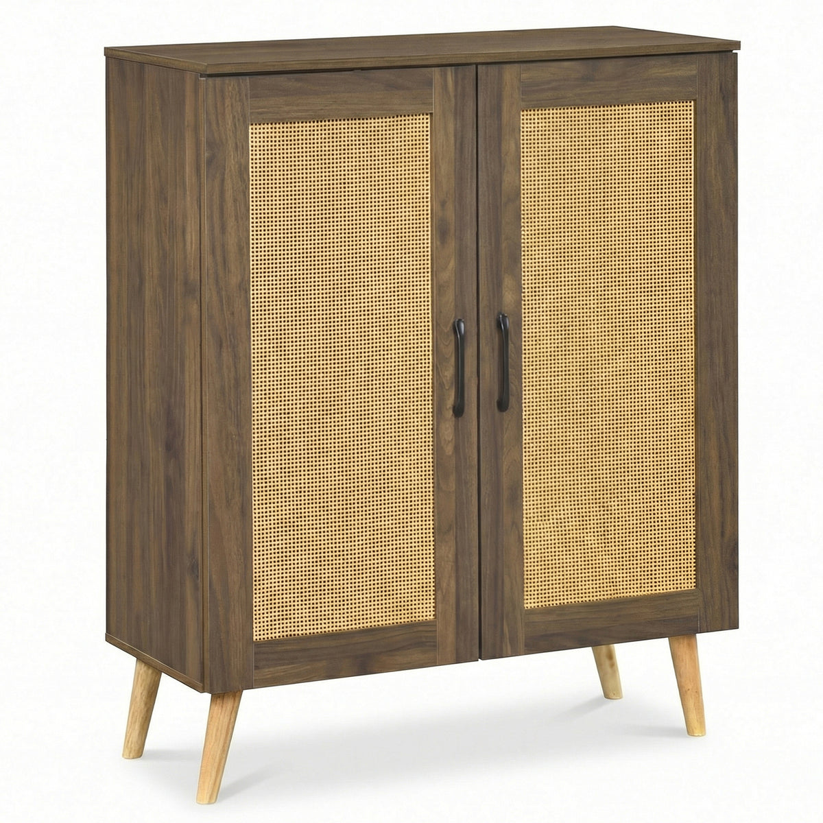 5-Tier Rattan Shoe Cabinet with 3 Removable Shelves