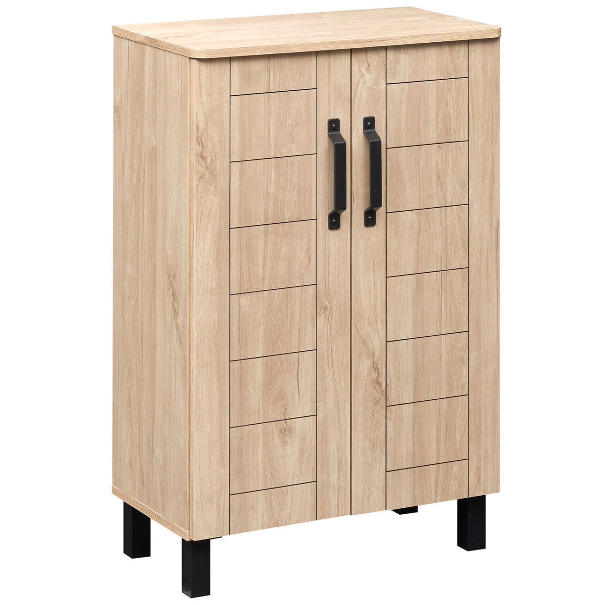 5-Tier Shoe Storage Cabinet Freestanding Wooden Shoe Rack Organizer