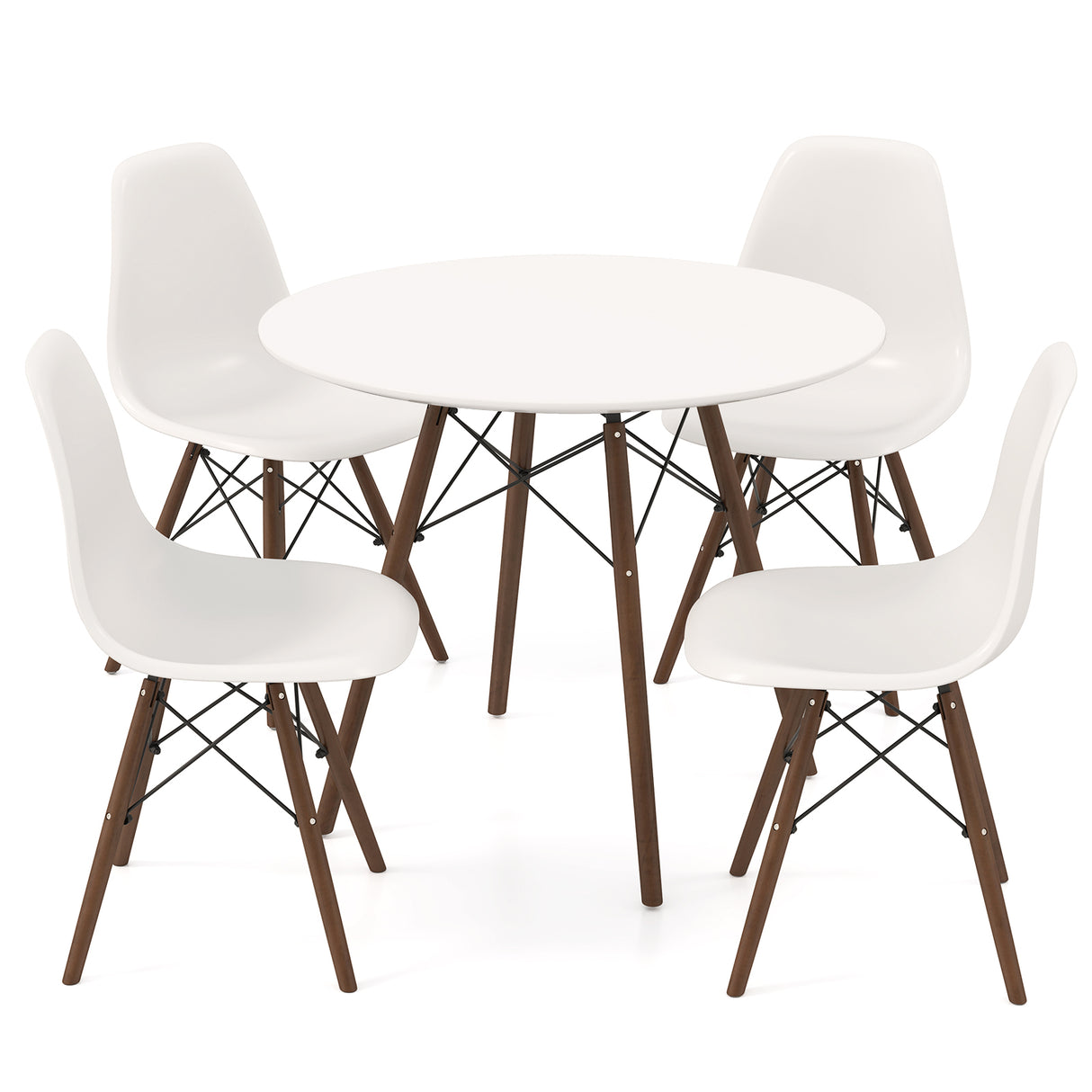 5 Pieces Table Set With Solid Wood Leg For Dining Room