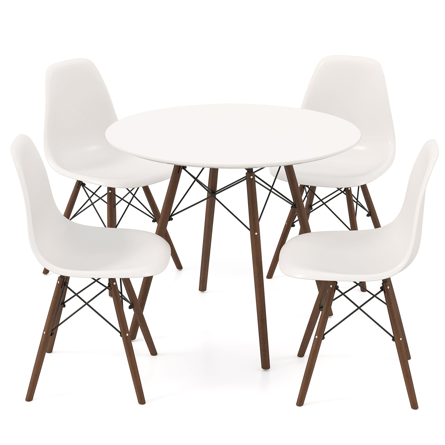 5 Pieces Table Set With Solid Wood Leg For Dining Room