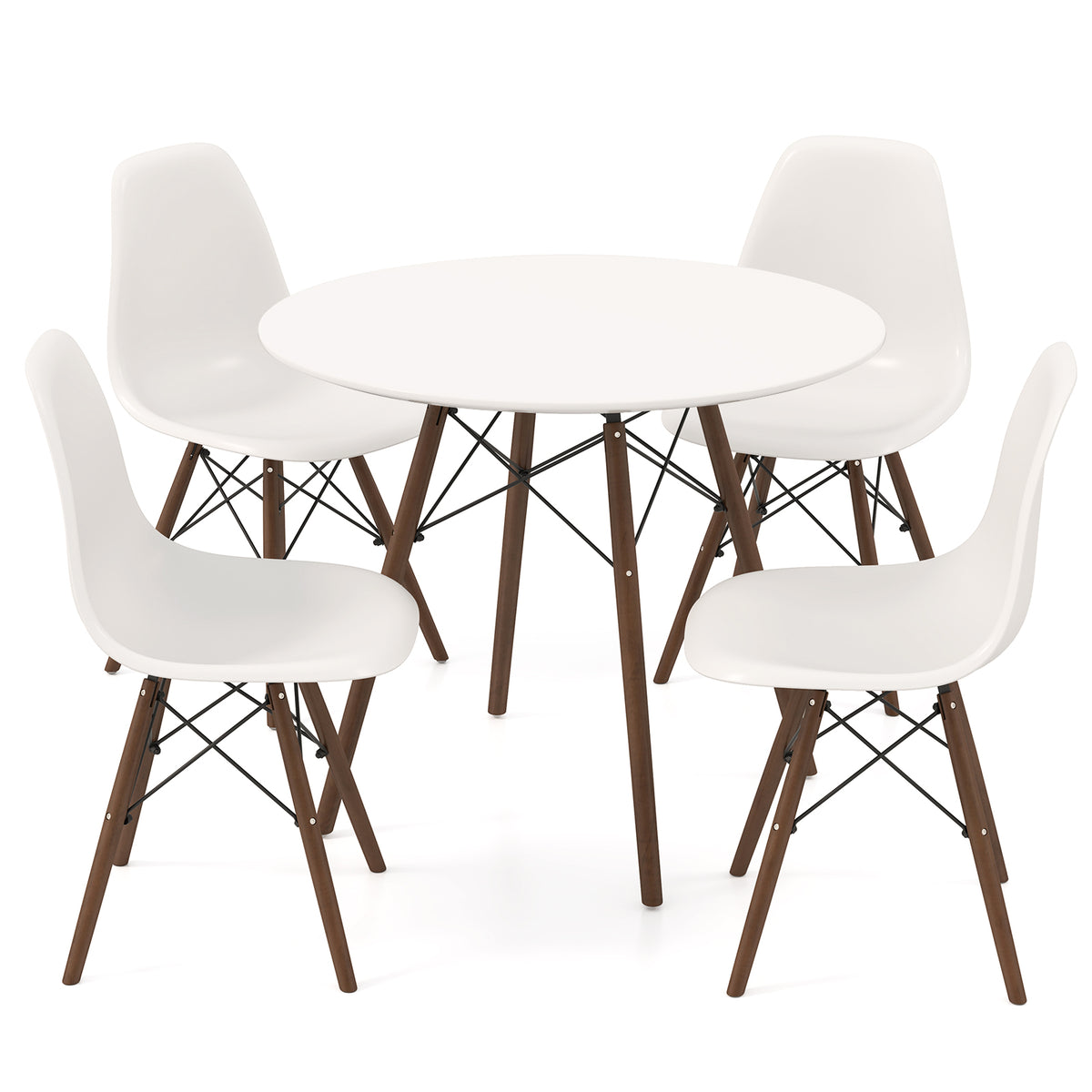 5 Pieces Table Set With Solid Wood Leg For Dining Room