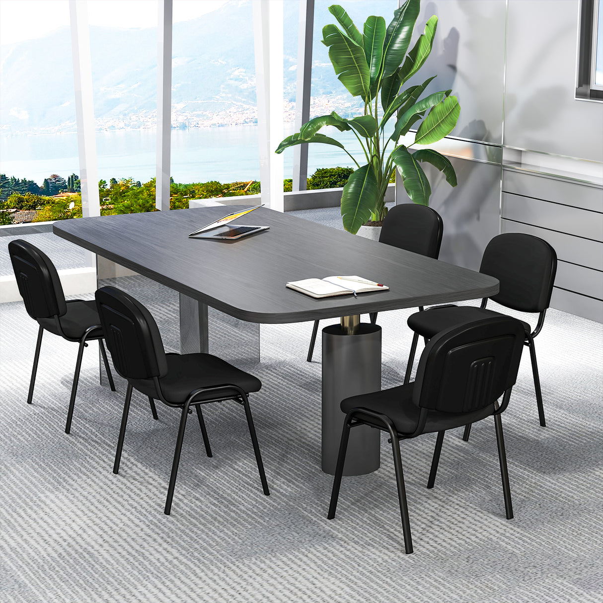 5 Pieces Elegant Conference Office Chair Set for Guest Reception