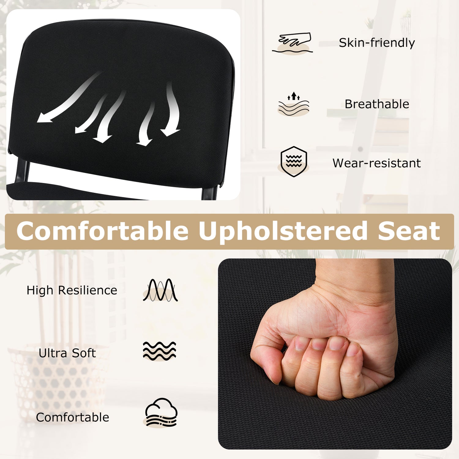 5 Pieces Elegant Conference Office Chair Set for Guest Reception