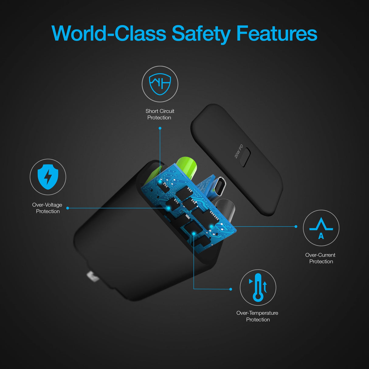 Naztech 20W PD Wall Charger + USB-C to USB-C 4ft Cable