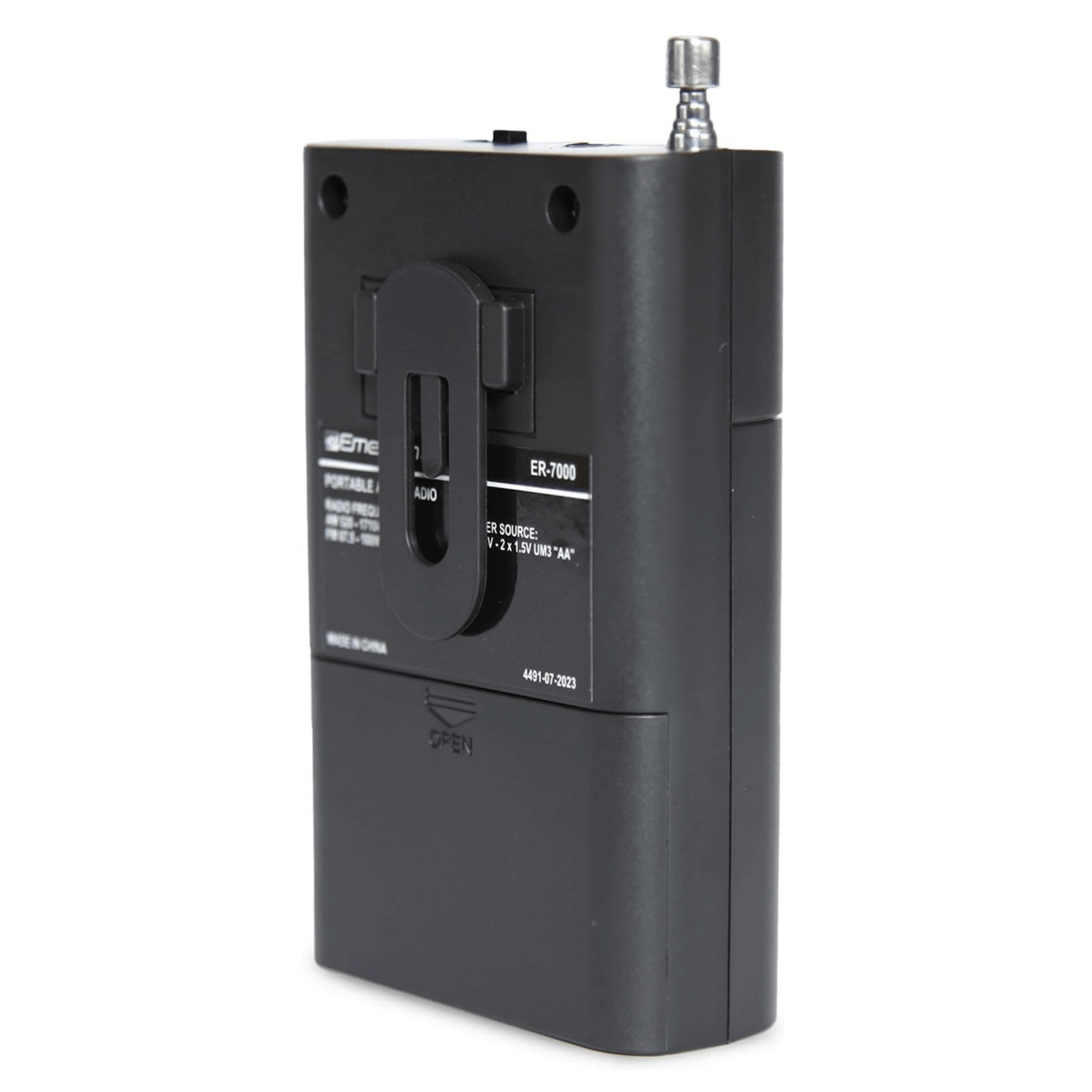 Emerson Portable AMFM Radio with Built-In Speaker and Easy Removable Belt Clip