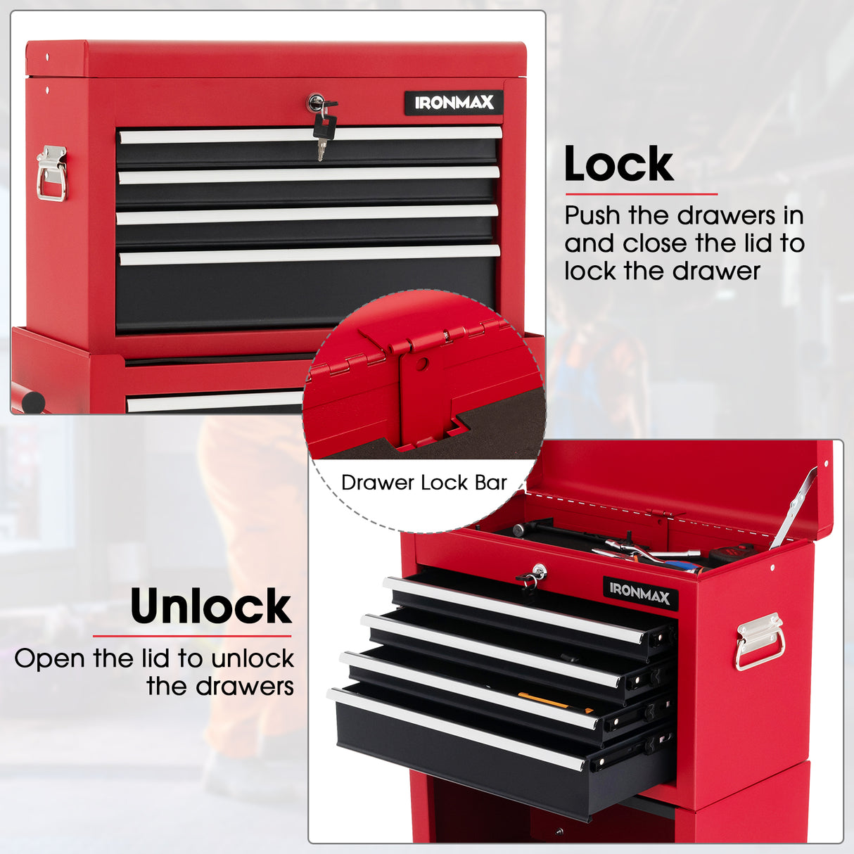 6-Drawer Tool Chest with Heightening Cabinet