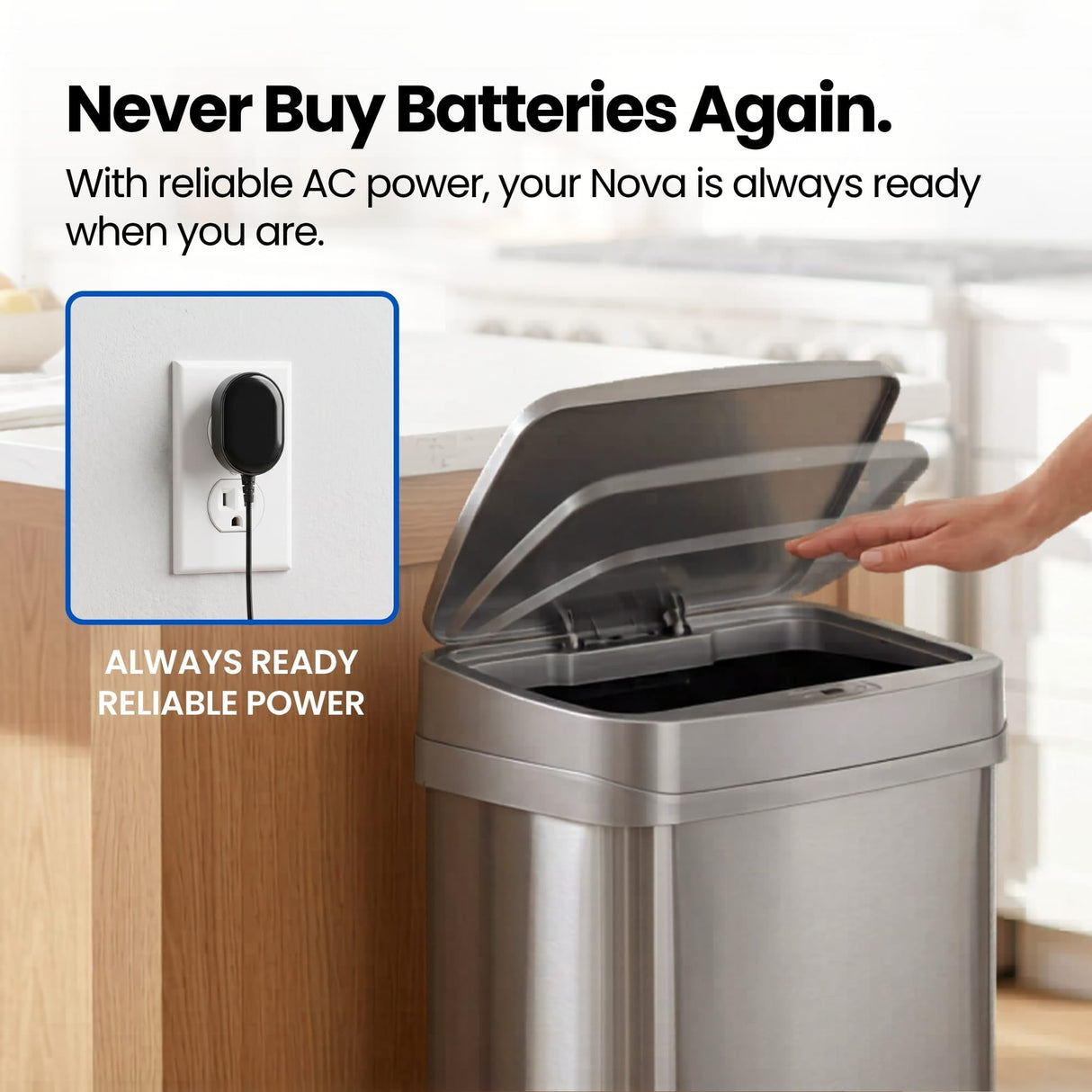 13 Gallon | Nova Series UV Odor Neutralizing Smart Trash Can | ONT-50-81