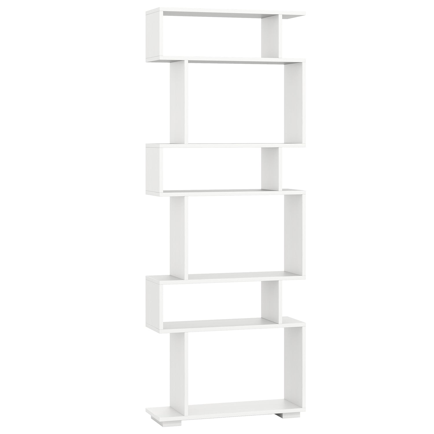 6-Tier Geometric Bookshelf with 2 Anti-Tipping Kits for Home Office