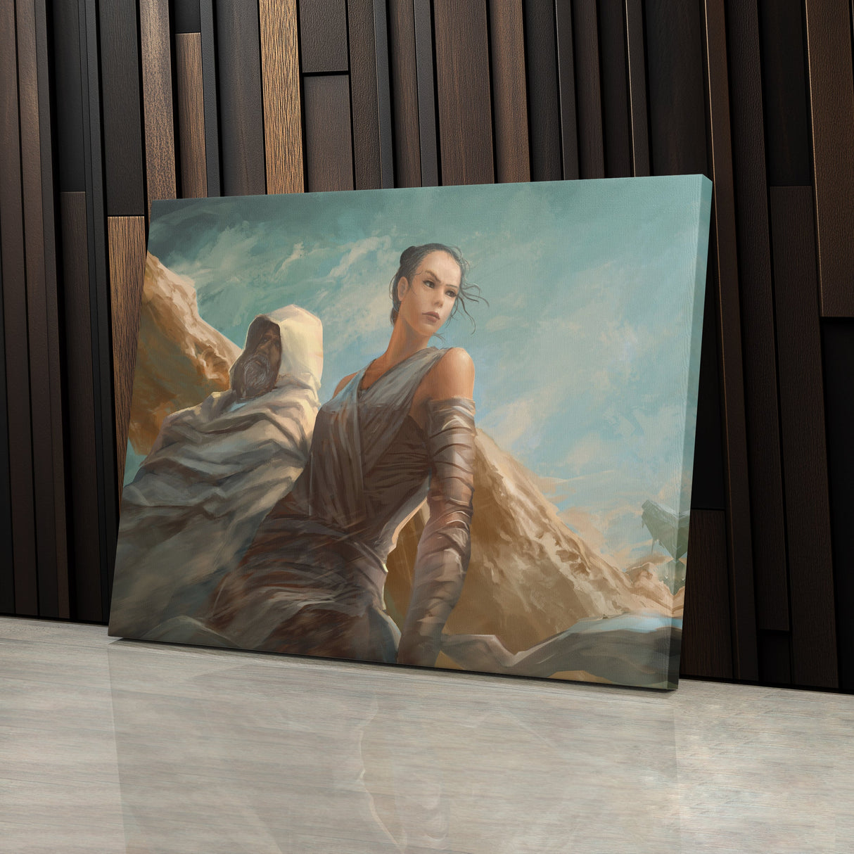 Luke & Rey Skywalker Artwork - Star Wars Canvas Wall Art Decor