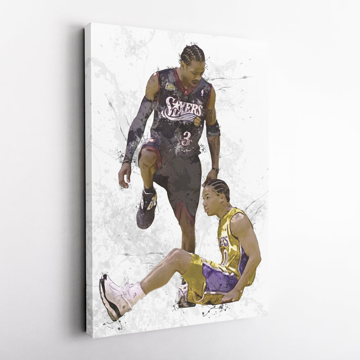 Allen Iverson Step Over Canvas Wall Art – NBA Legend for Man Cave