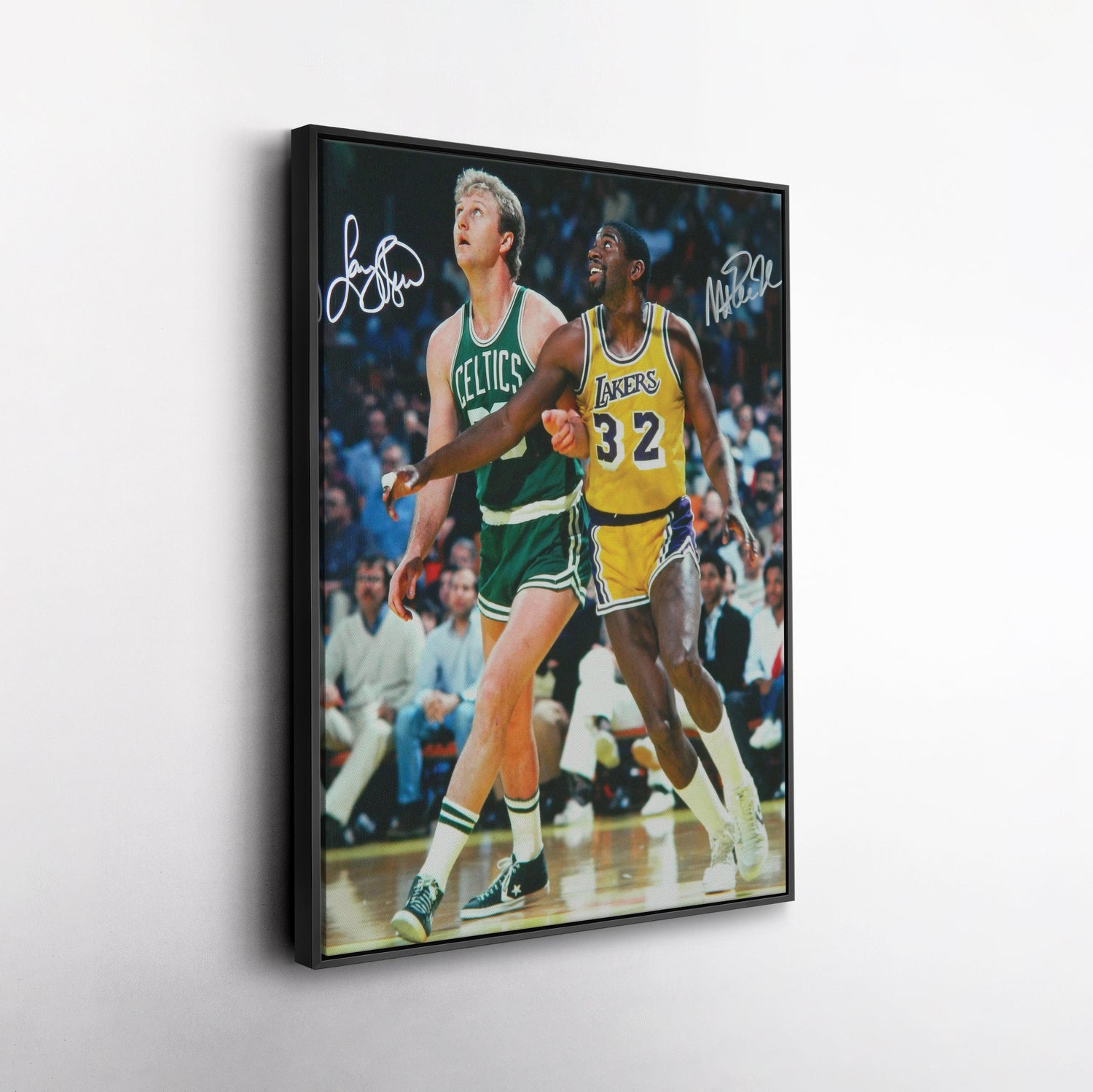 Larry Bird & Magic Johnson Canvas – Lakers vs Celtics Wall Art Print
