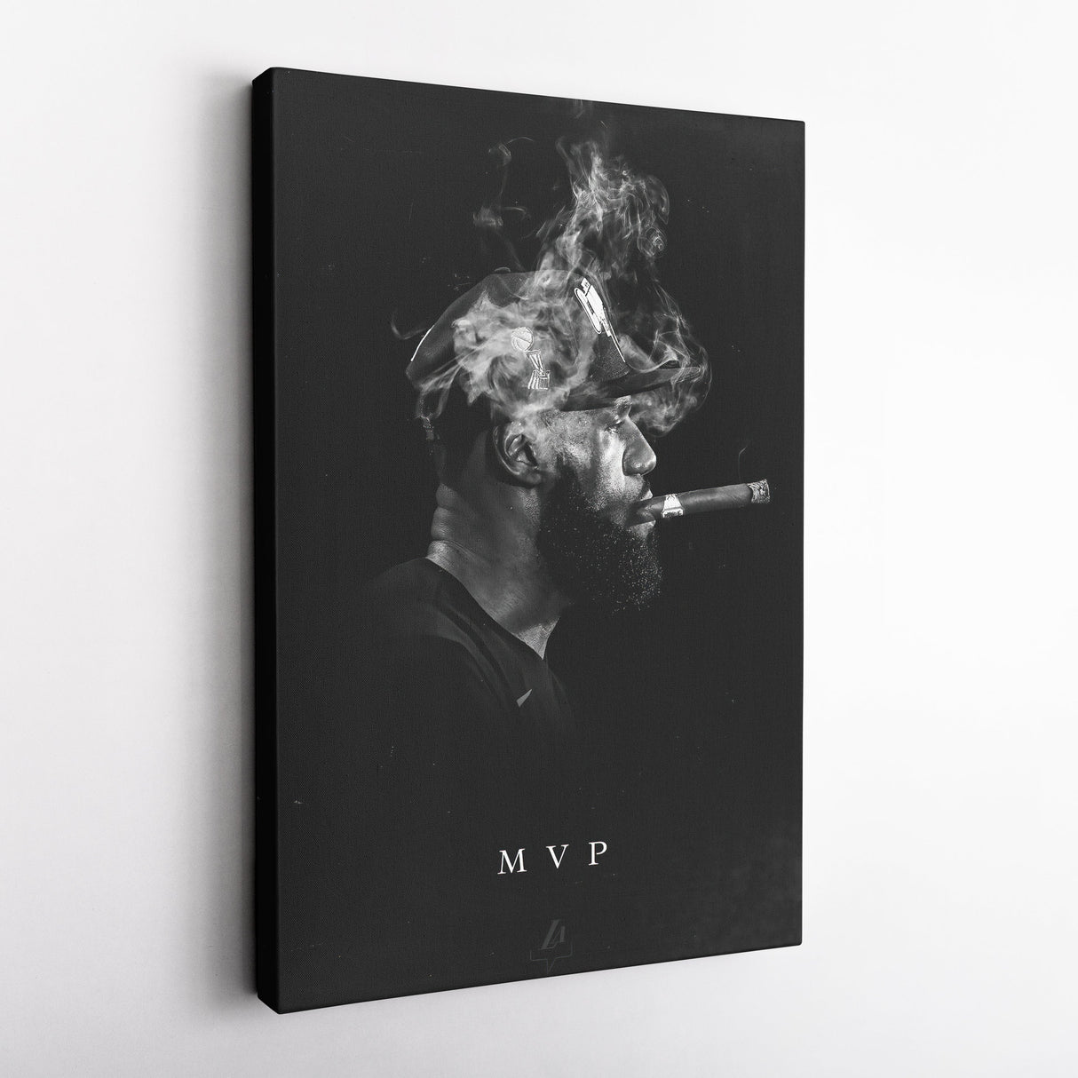 LeBron James Canvas Art – Cigar Lakers Wall Decor