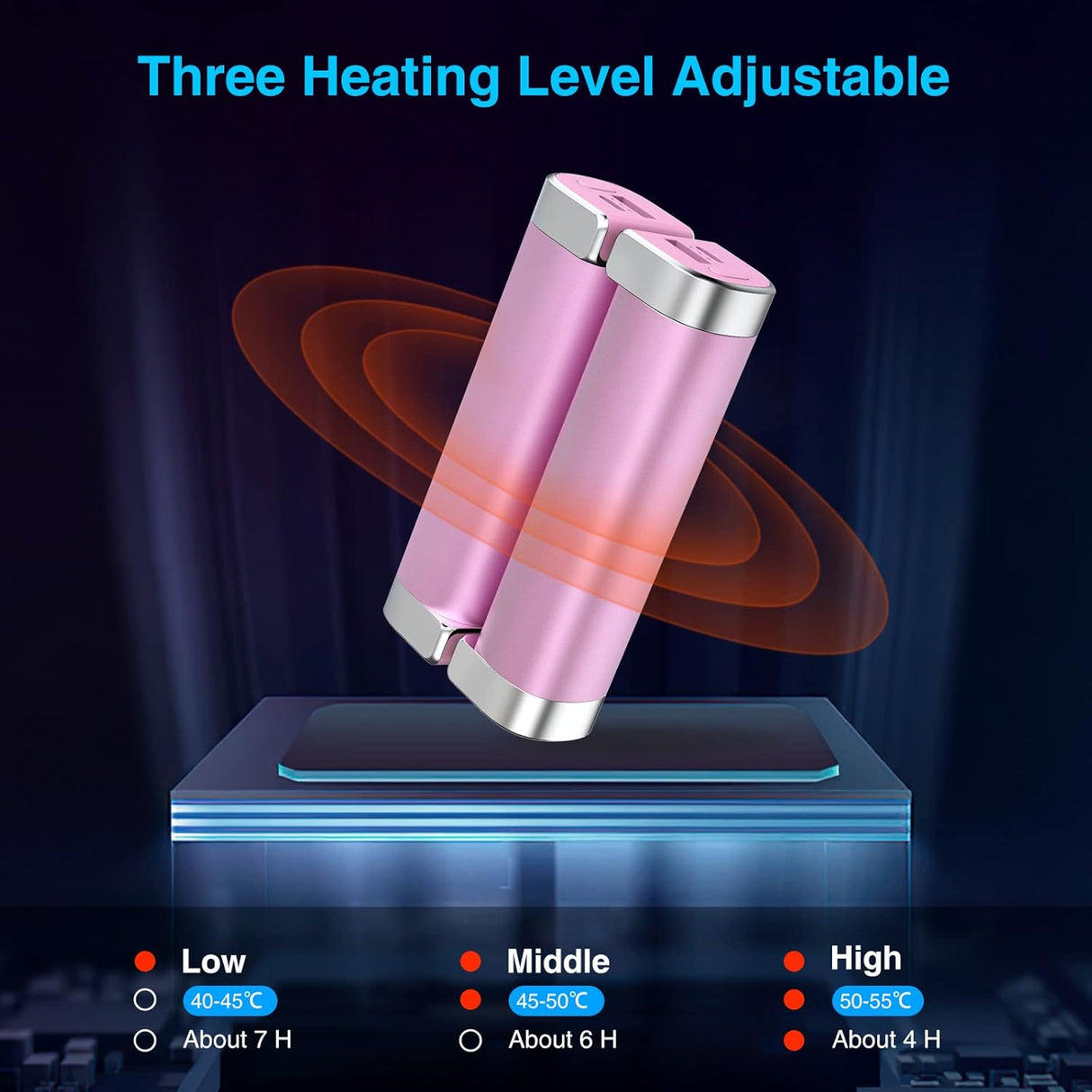 2 Packs Split-Magnetic Electric Reusable Handwarmer, 10000mAh & 360° Heating MAX 15 Hrs Warmth & 3 Levels Temp Portable USB Power Bank