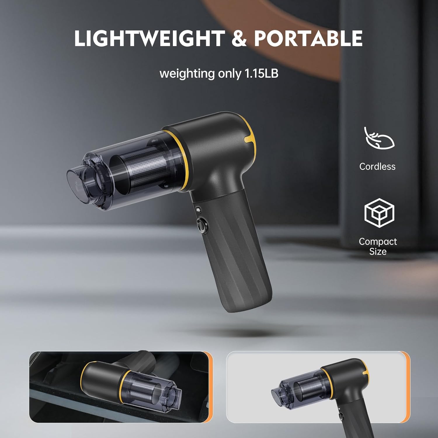 4-IN-1 Car Vacuum Portable Cordless - 12000Pa