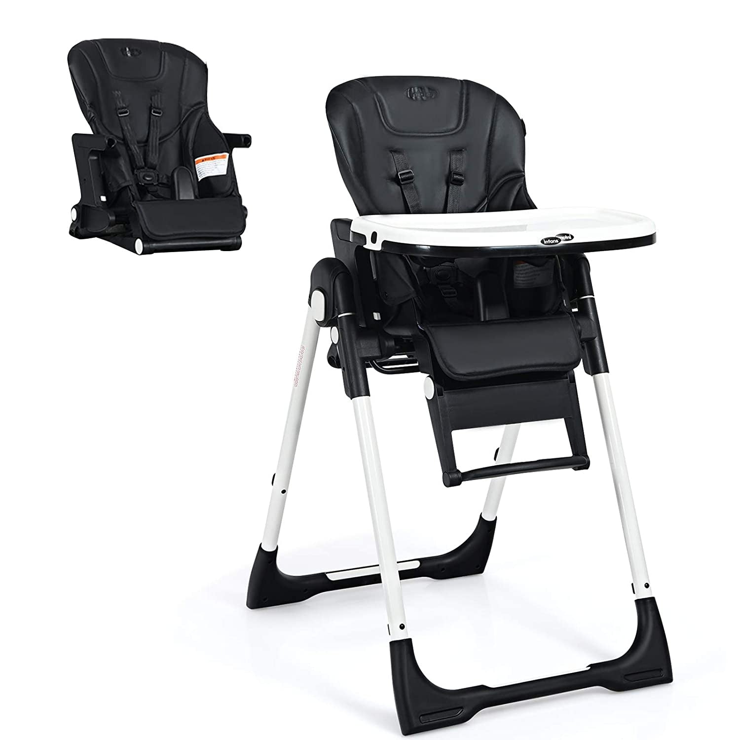 4-in-1 High Chair-Booster Seat with Adjustable Height and Recline