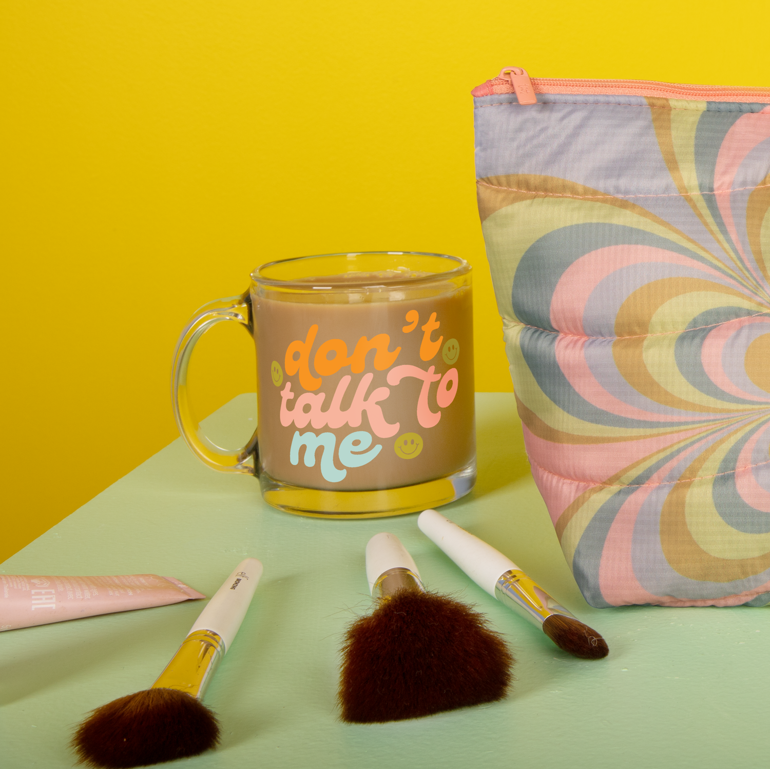 Don't Talk To Me Clear Glass Mug