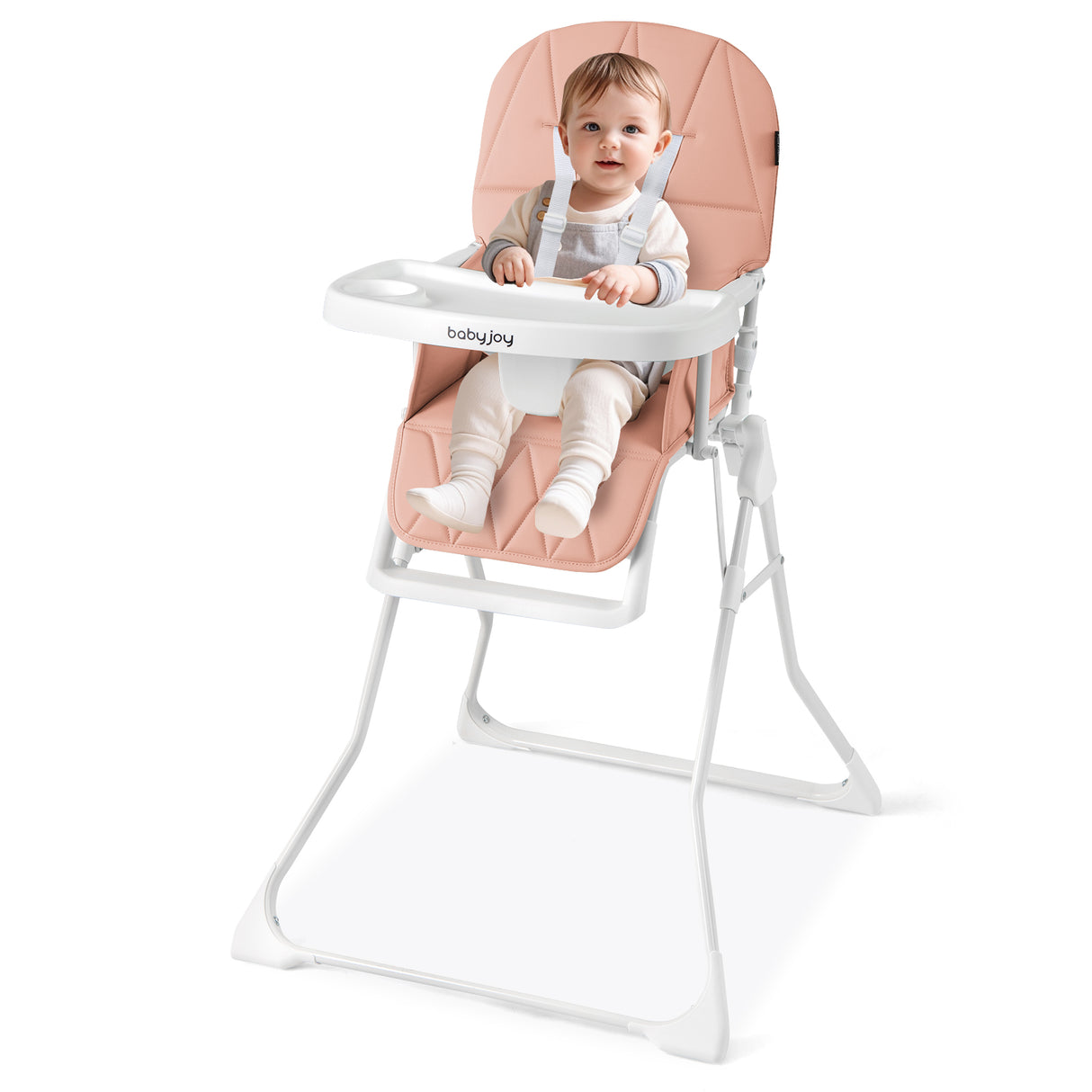 Easy Clean Compact Highchair with Removable Adjustable Tray and PU Seat Cushion