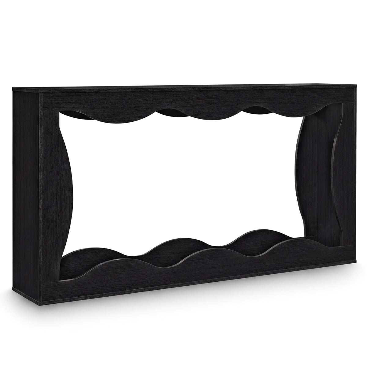 Console Table 2-Tier Narrow Entryway Table with Wavy Edge Storage Shelf
