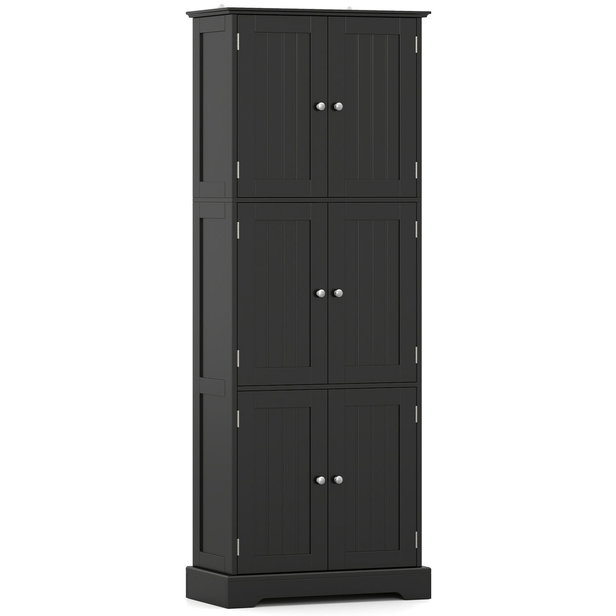 63 Inch Tall Bathroom Storage Cabinet with 6 Doors and Adjustable Shelves
