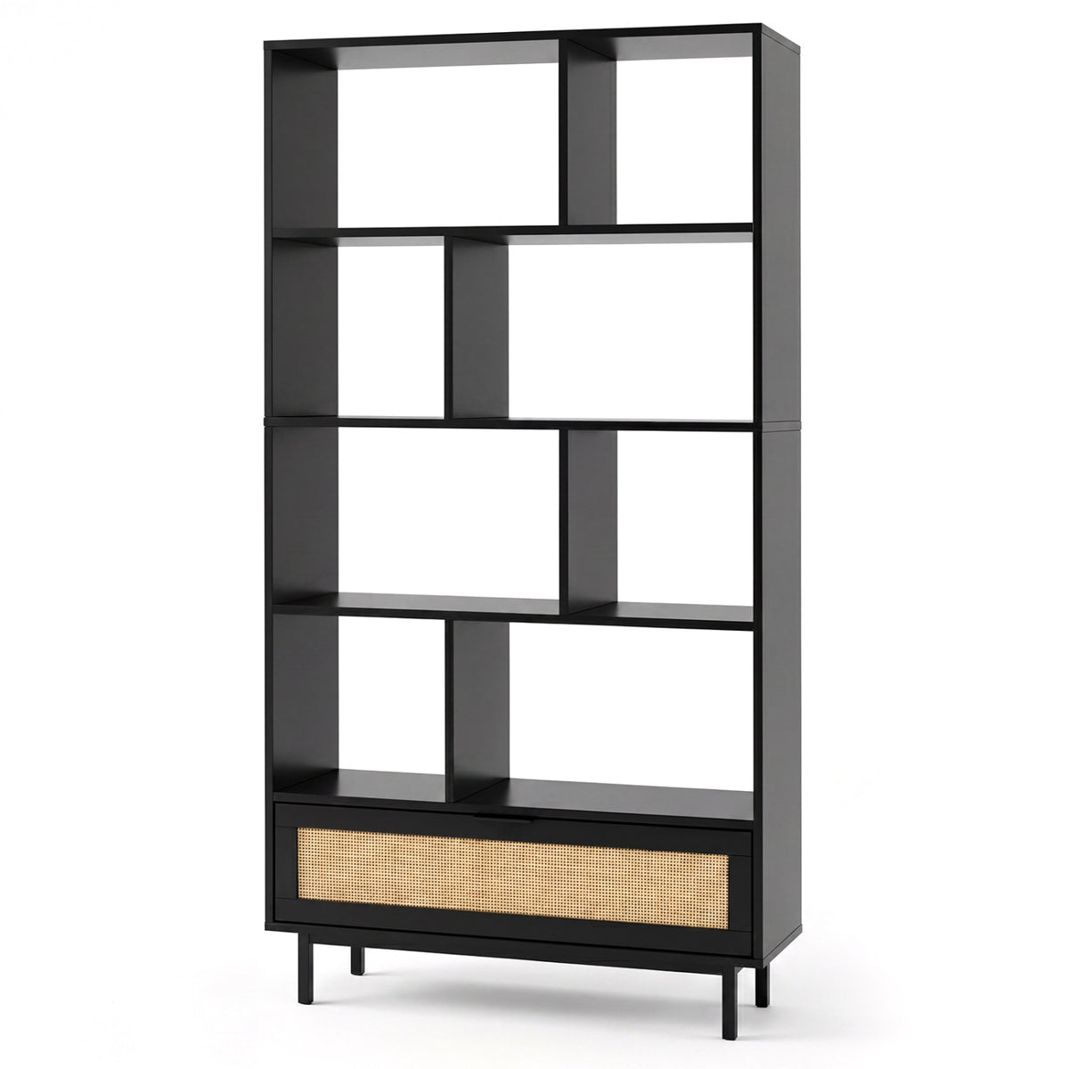 6-Tier Tall Wooden Bookcase with 8 Open Cubes