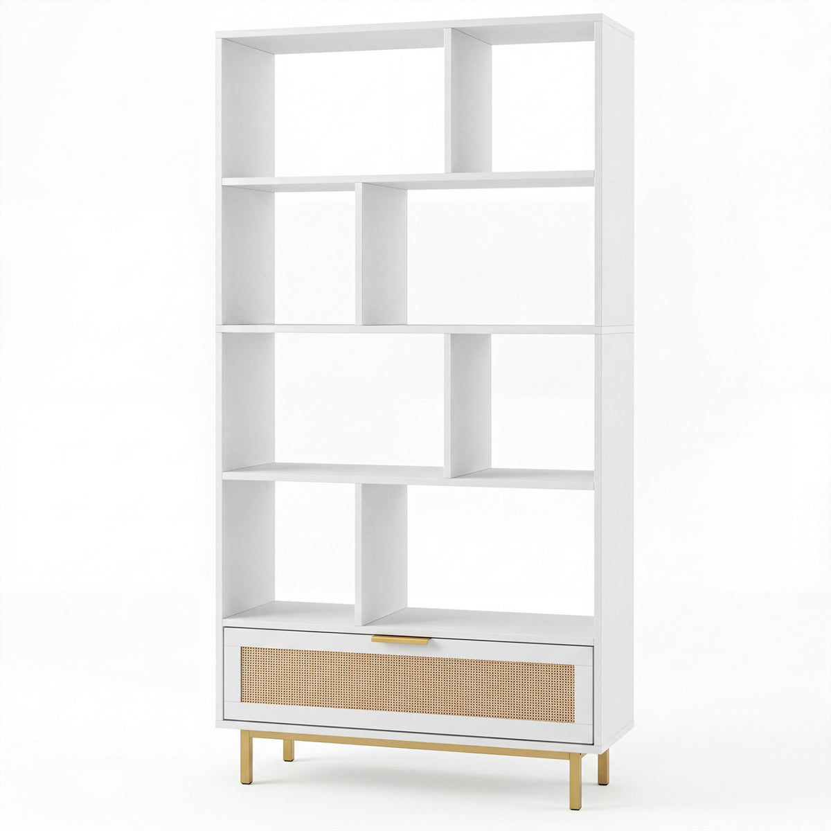 6-Tier Tall Wooden Bookcase with 8 Open Cubes