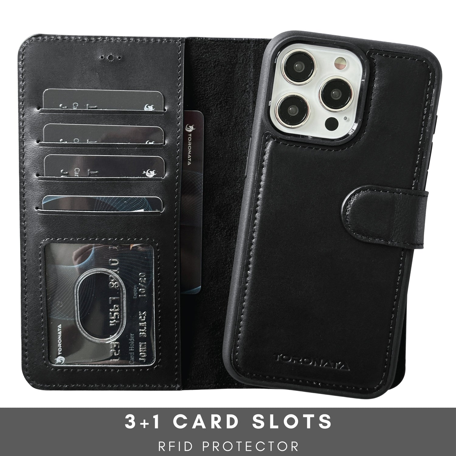 Vegas Premium Leather iPhone 15 Pro Max Wallet Case with MagSafe | Detachable RFID Blocking Luxury Wallet