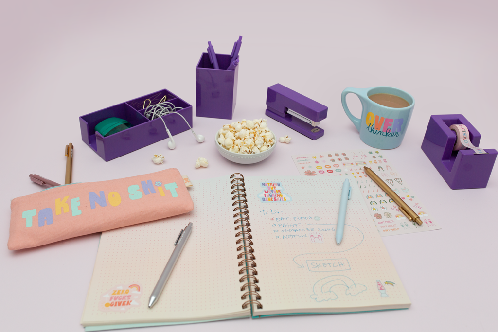 Purple Desk Set
