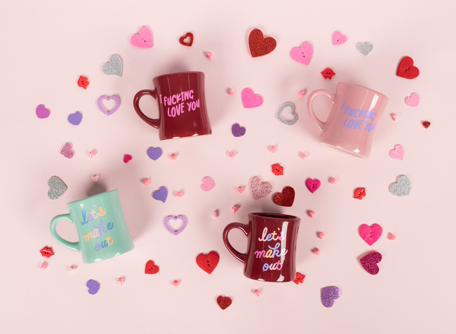 I Fucking Love You Pink Diner Mug