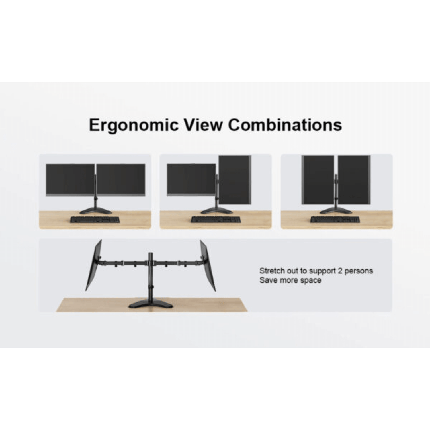 ErgoAV Motion Desk Stand for Dual Monitors 13" to 32"