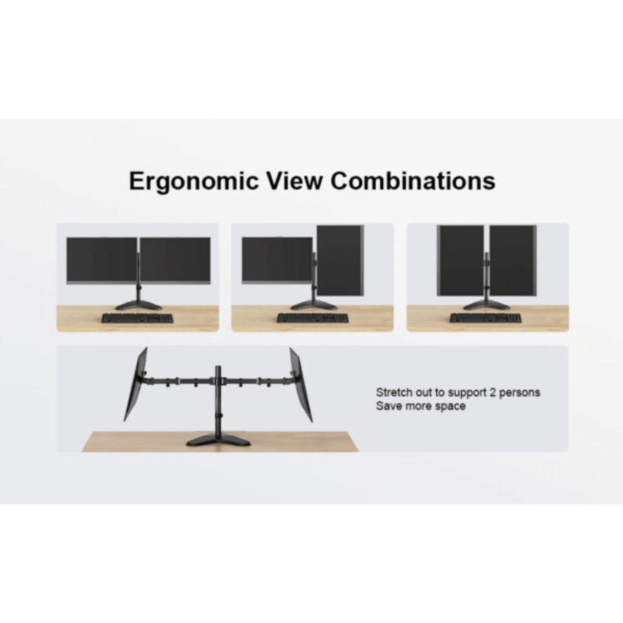 ErgoAV Motion Desk Stand for Dual Monitors 13" to 32"