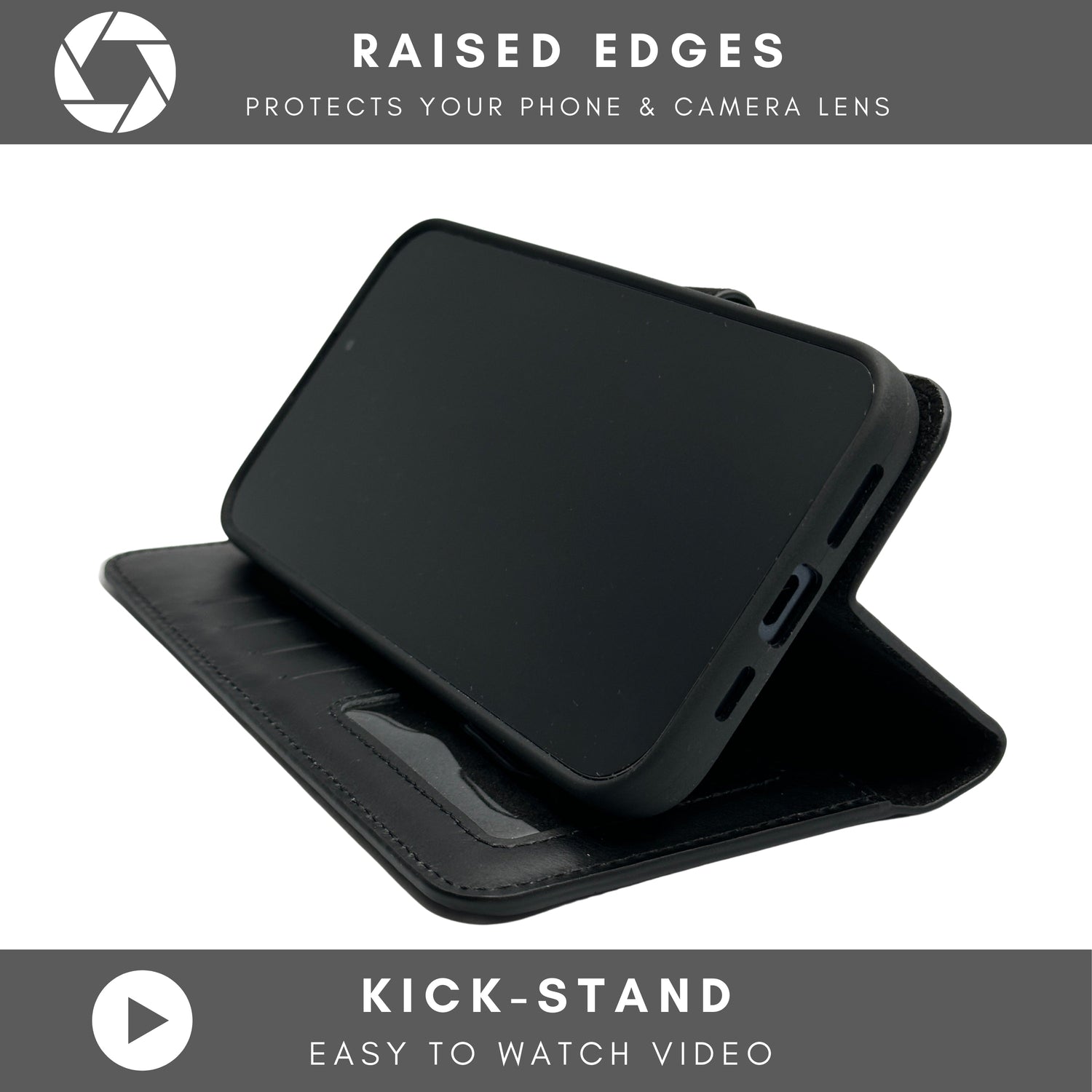 Vegas Premium Leather iPhone 15 Pro Wallet Case with MagSafe | Detachable RFID Blocking Luxury Wallet