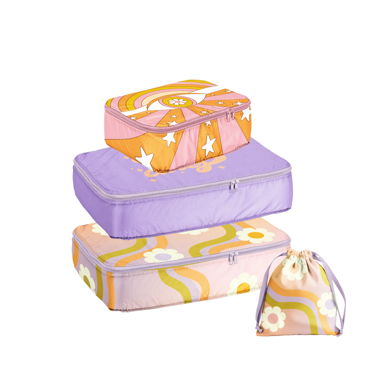 Wavy Daisy Packing Cube Set
