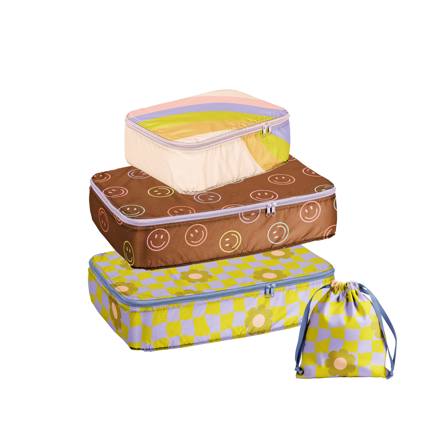 Cool Funky Daisy Packing Cube Set