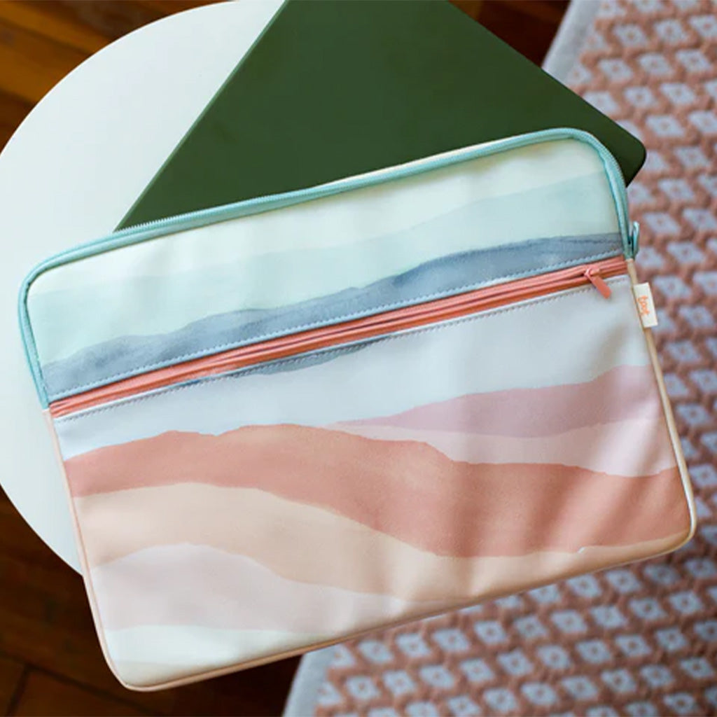 Zippered Pocket Laptop Sleeve 13" - Sunset Stripes
