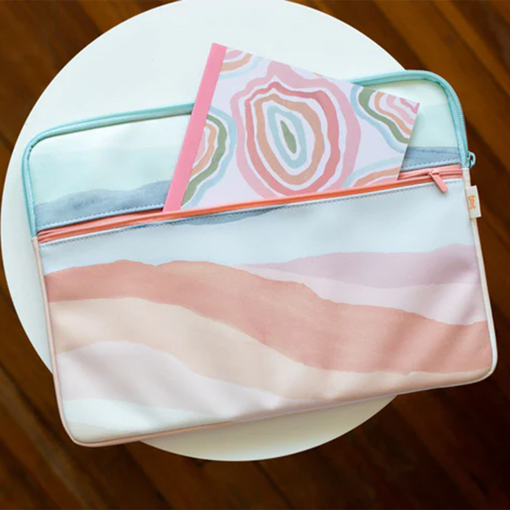 Zippered Pocket Laptop Sleeve 13" - Sunset Stripes