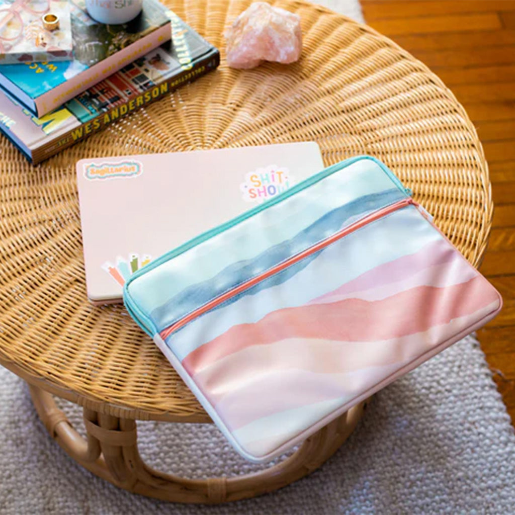 Zippered Pocket Laptop Sleeve 15" - Sunset Stripes