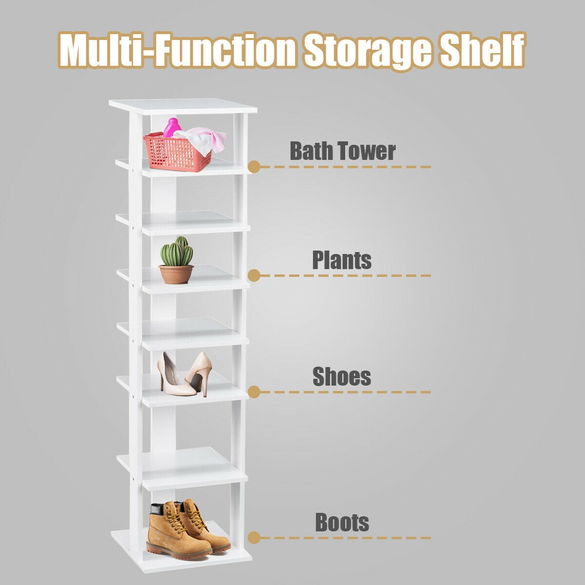 7-Tier Shoe Rack Practical Free Standing Shelves Storage Shelves