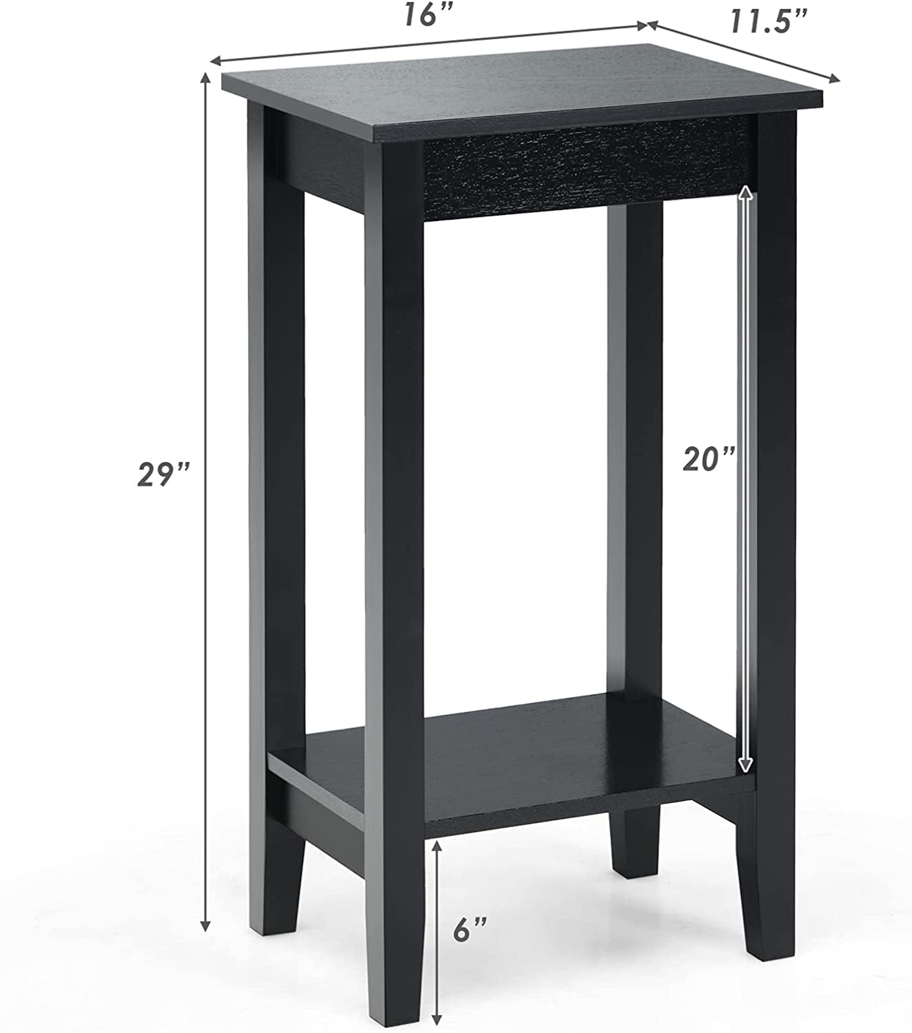 Set of 2 Versatile 2-Tier End Table with Storage Shelf
