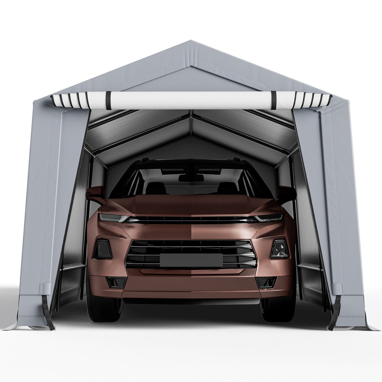 10 x 16/10 x 20 Feet Outdoor Heavy-Duty Carport with 2 Doors