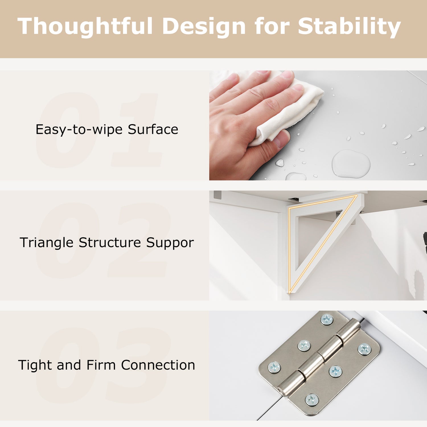 31.5 x 23.5 Inch Wall Mounted Folding Table for Small Spaces