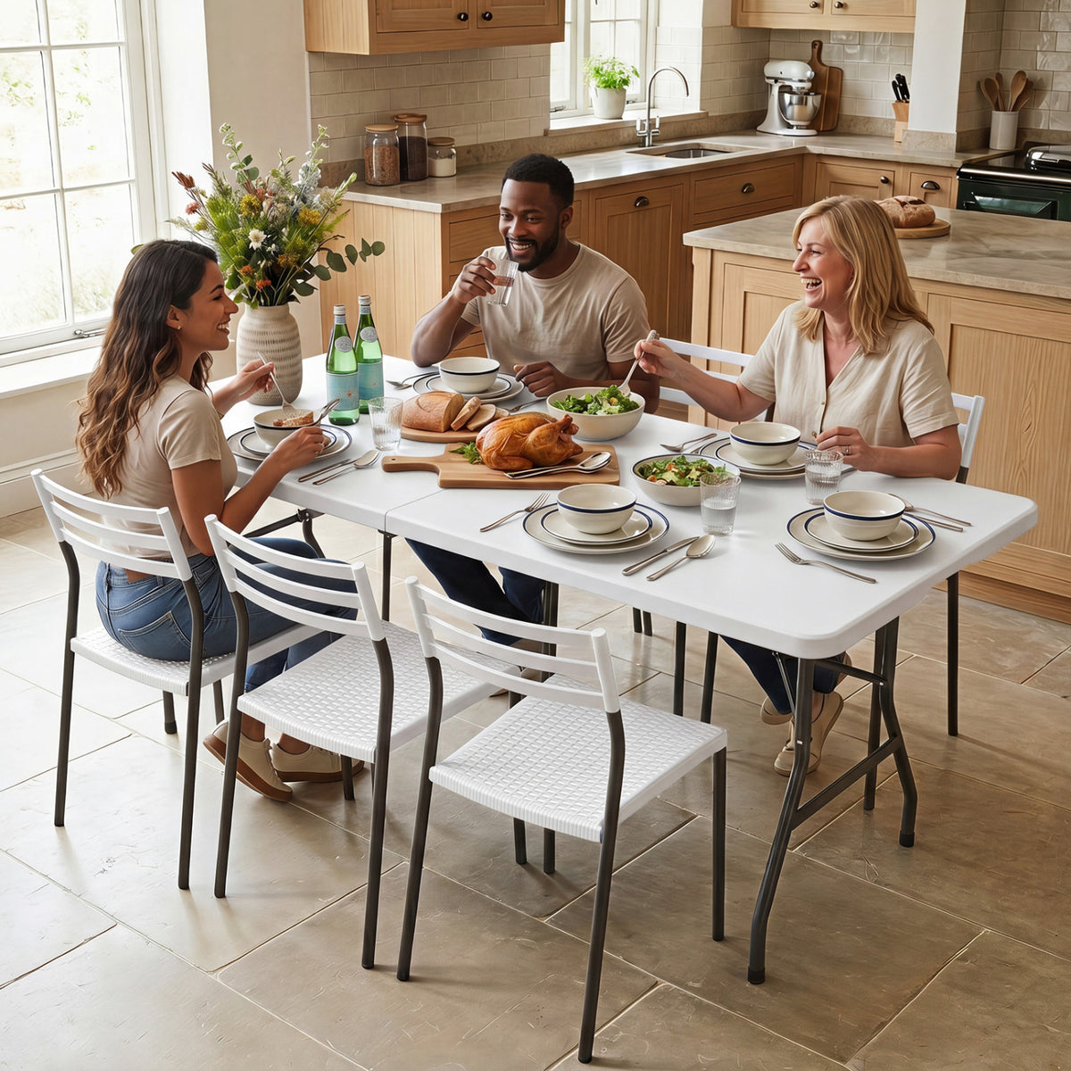 Plastic Fold-in-Half Camping Table