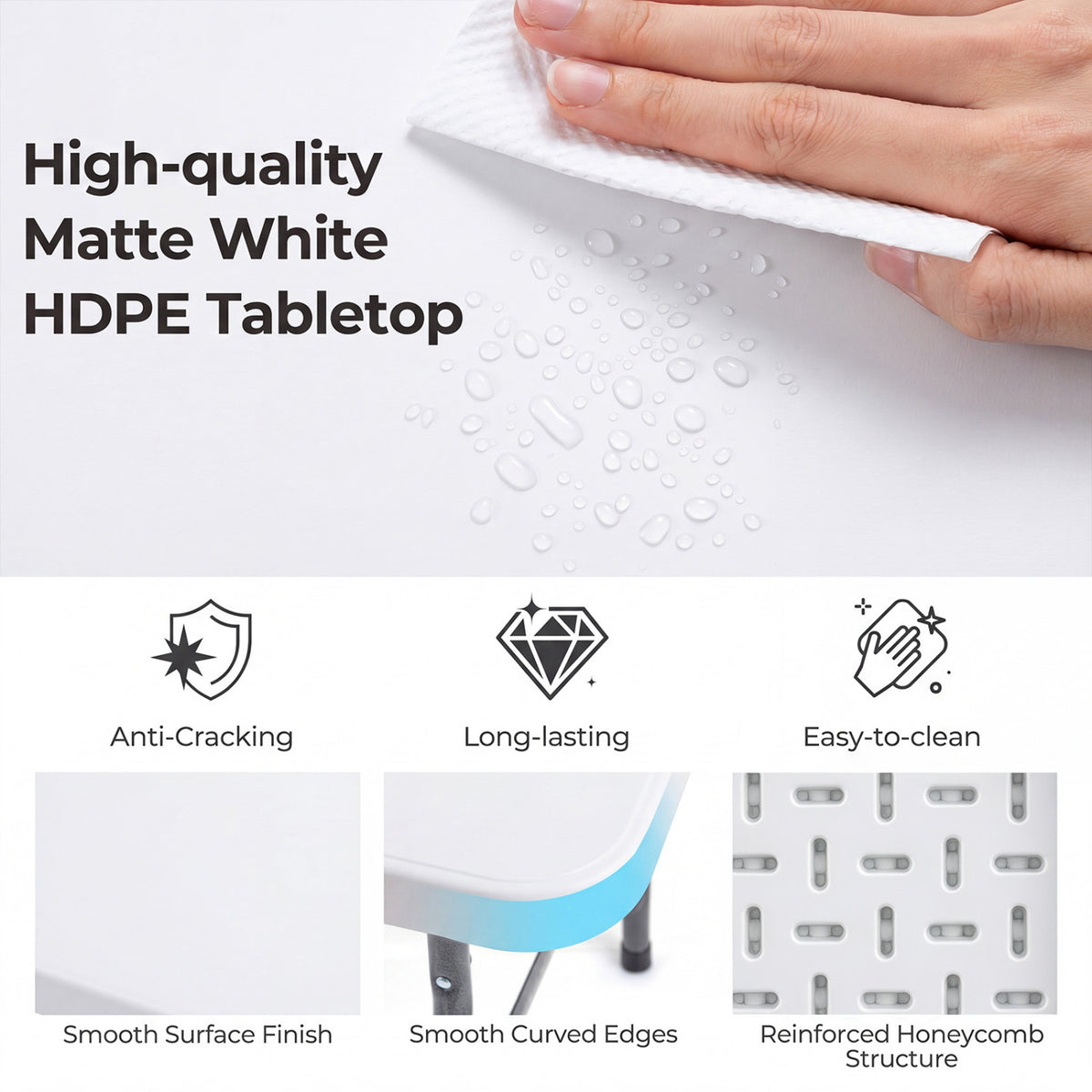 Plastic Fold-in-Half Camping Table