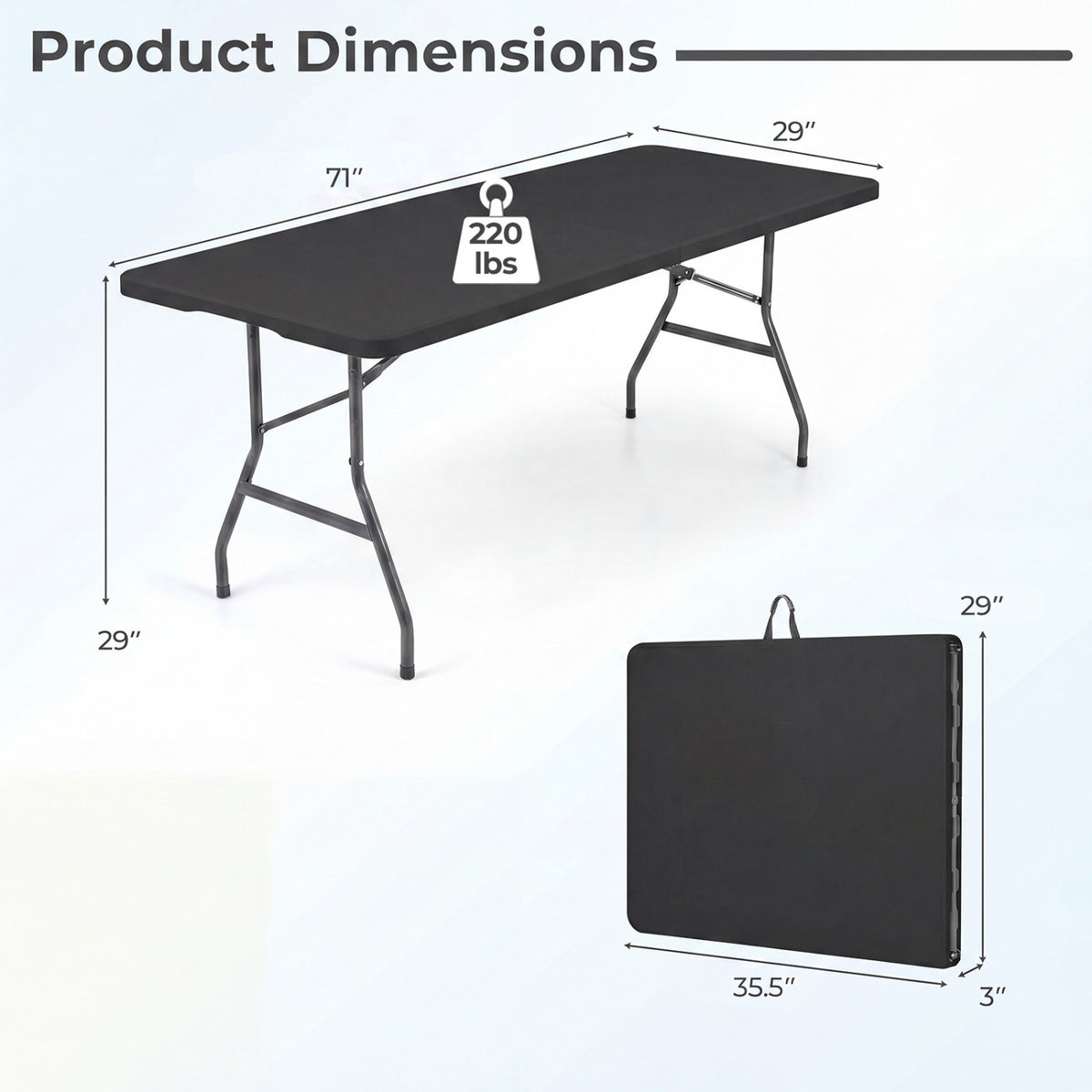Plastic Fold-in-Half Camping Table