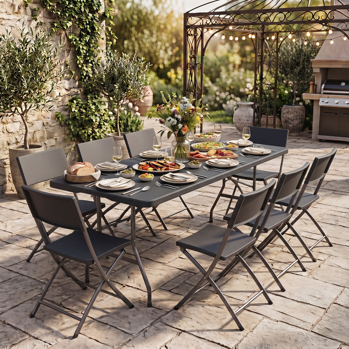 Plastic Fold-in-Half Camping Table