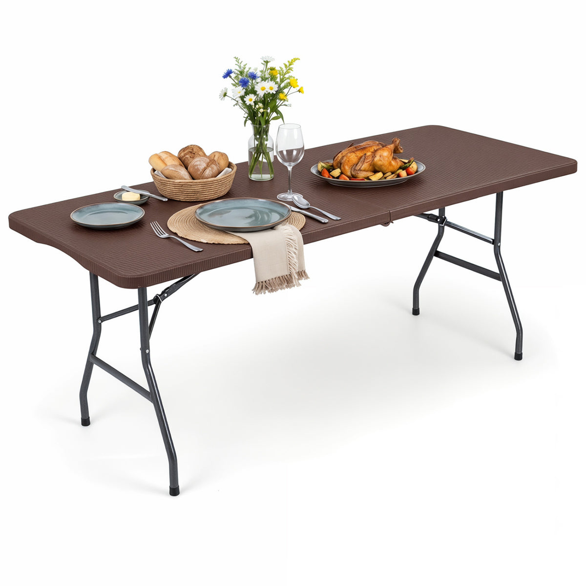 Plastic Fold-in-Half Camping Table