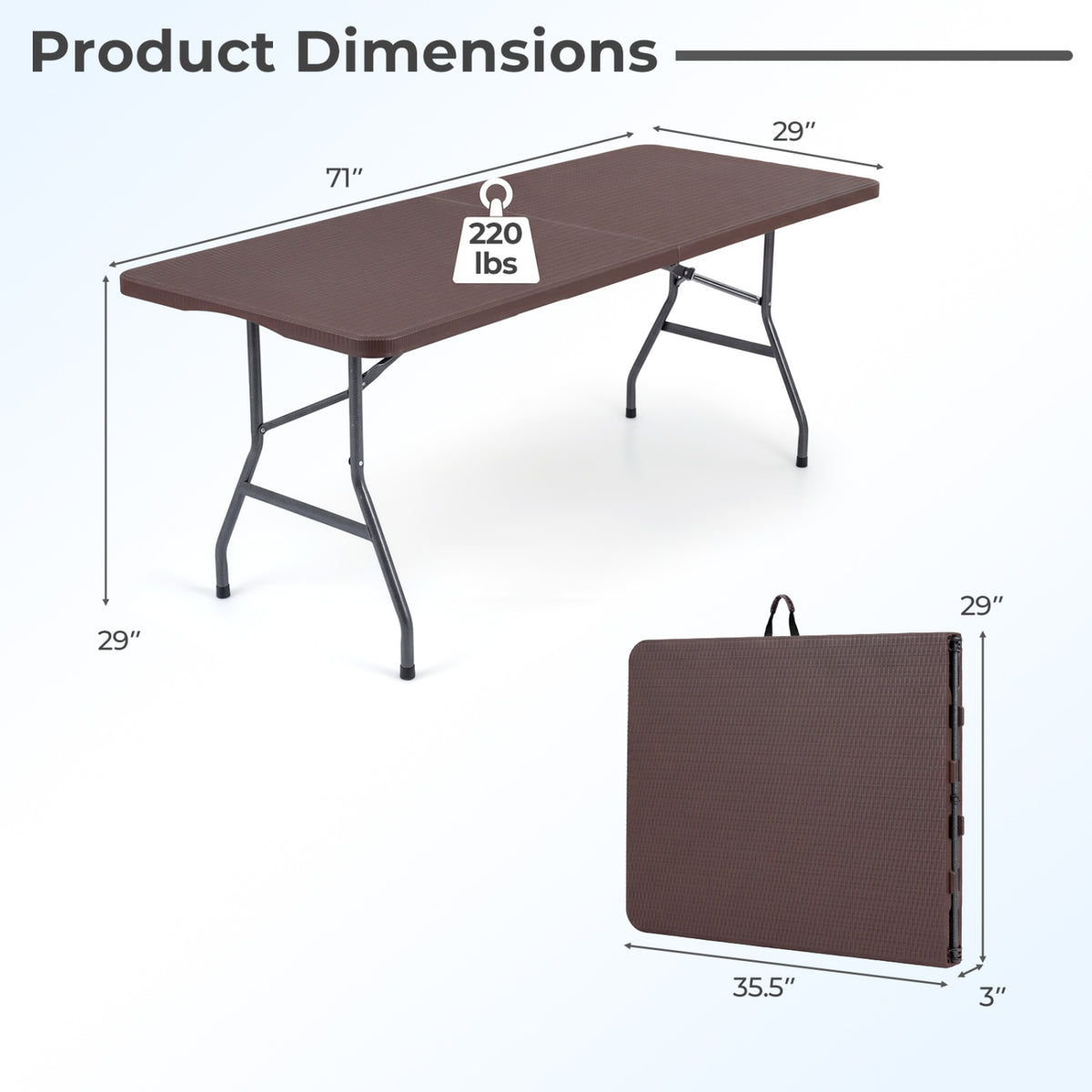 Plastic Fold-in-Half Camping Table